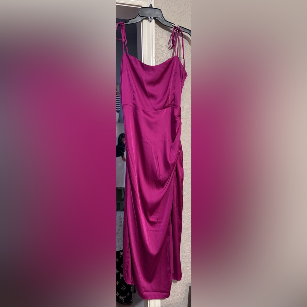 Fashion Nova Pink Cowl Neck Slip Dress Sleeveless